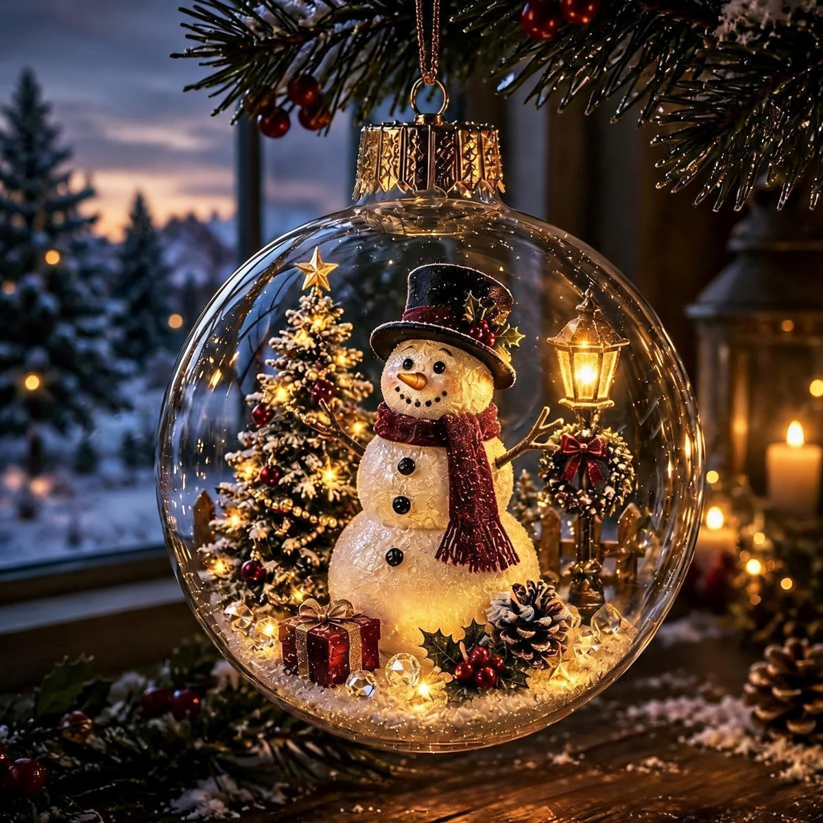 🎄🔮Light-Up Christmas Diorama Ornament – A Tiny Winter Wonderland🔮🎊
