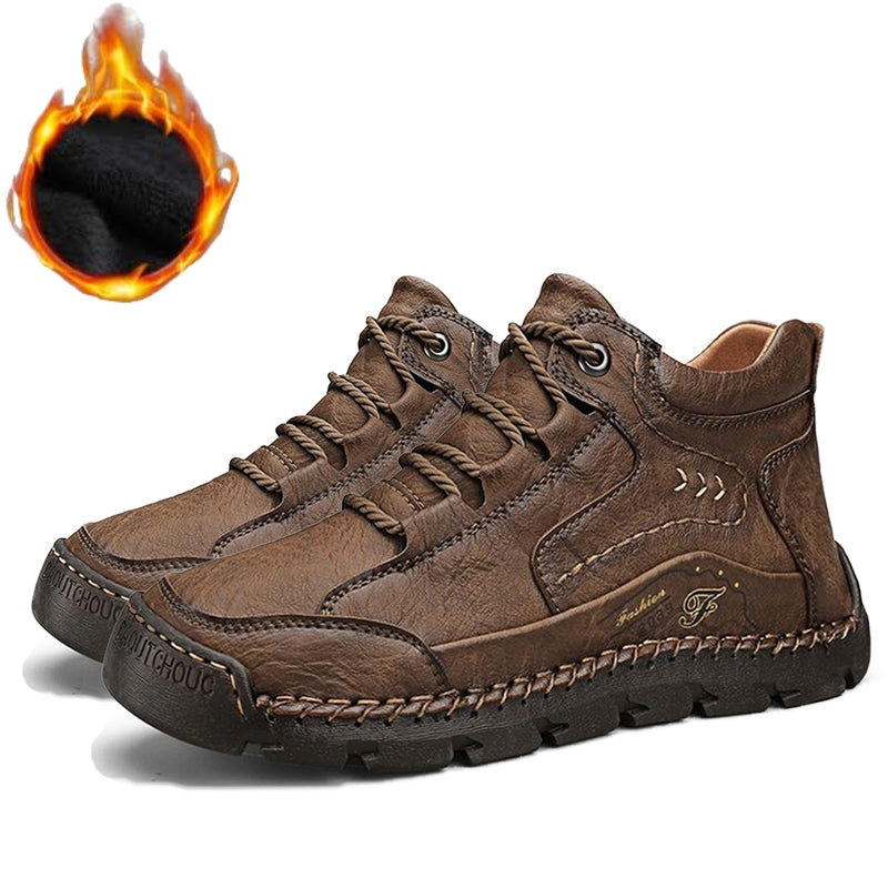 Men's Leather Lace-Up Mid-Top Walking Boots