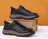 Men's Stitched Leather Arch-Support Walking Shoes