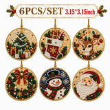 🎁🎄DIY Diamond Painting Christmas Ornaments Kit - Holiday Home Decor (6/12 Pcs)