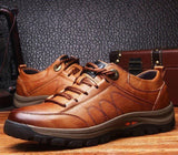 Men's Stitched Leather Arch-Support Walking Shoes