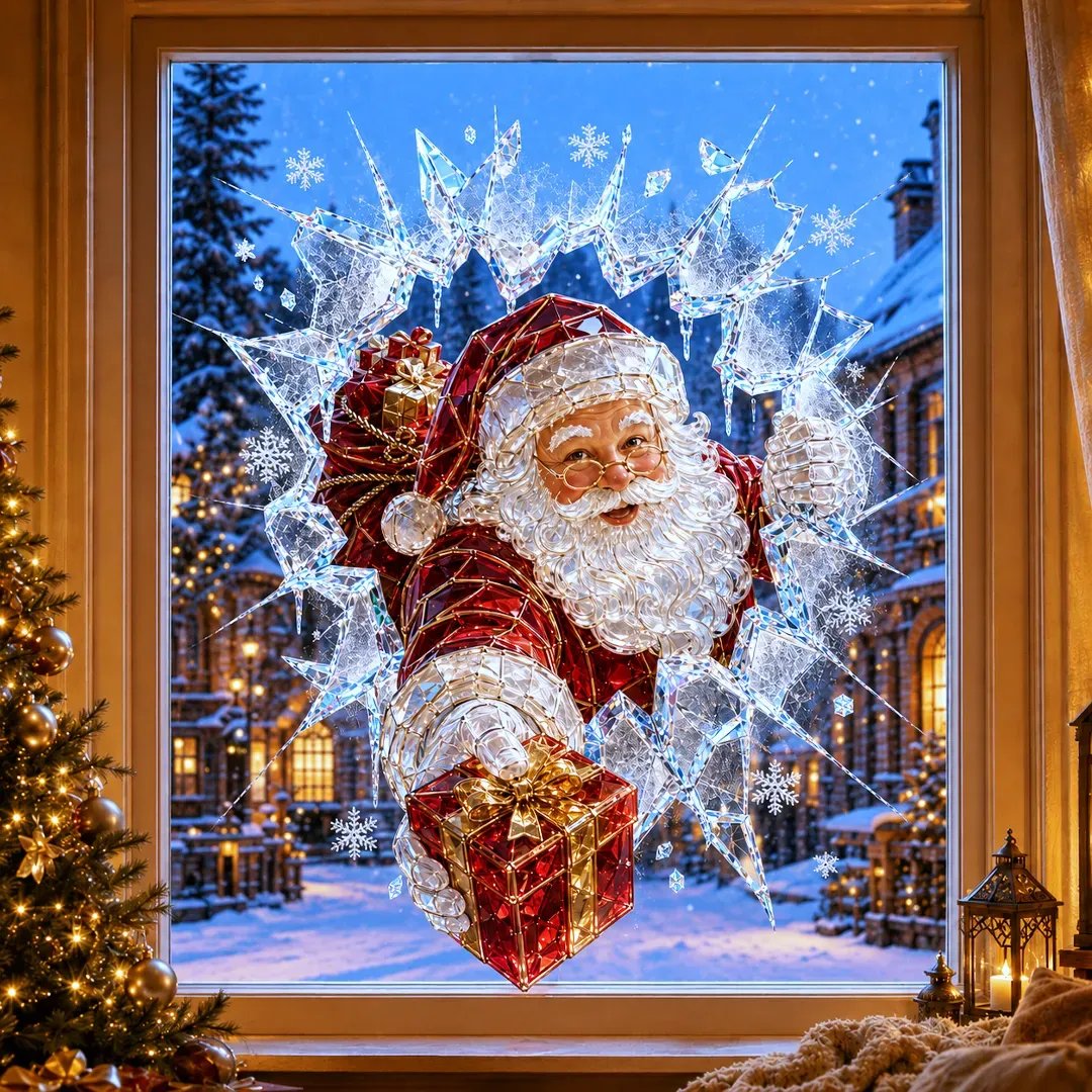 🎄 3D Crystal Christmas Window Decal