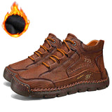 Men's Leather Lace-Up Mid-Top Walking Boots