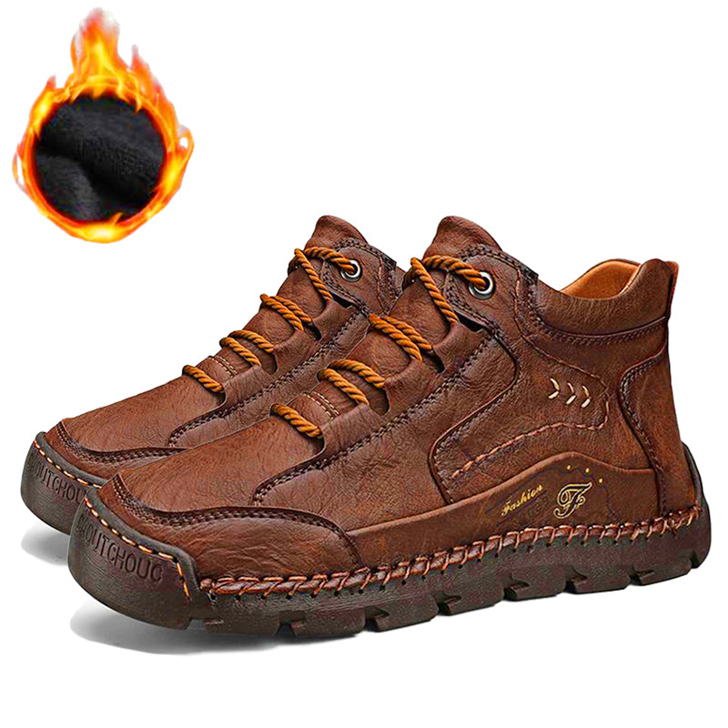 Men's Leather Lace-Up Mid-Top Walking Boots