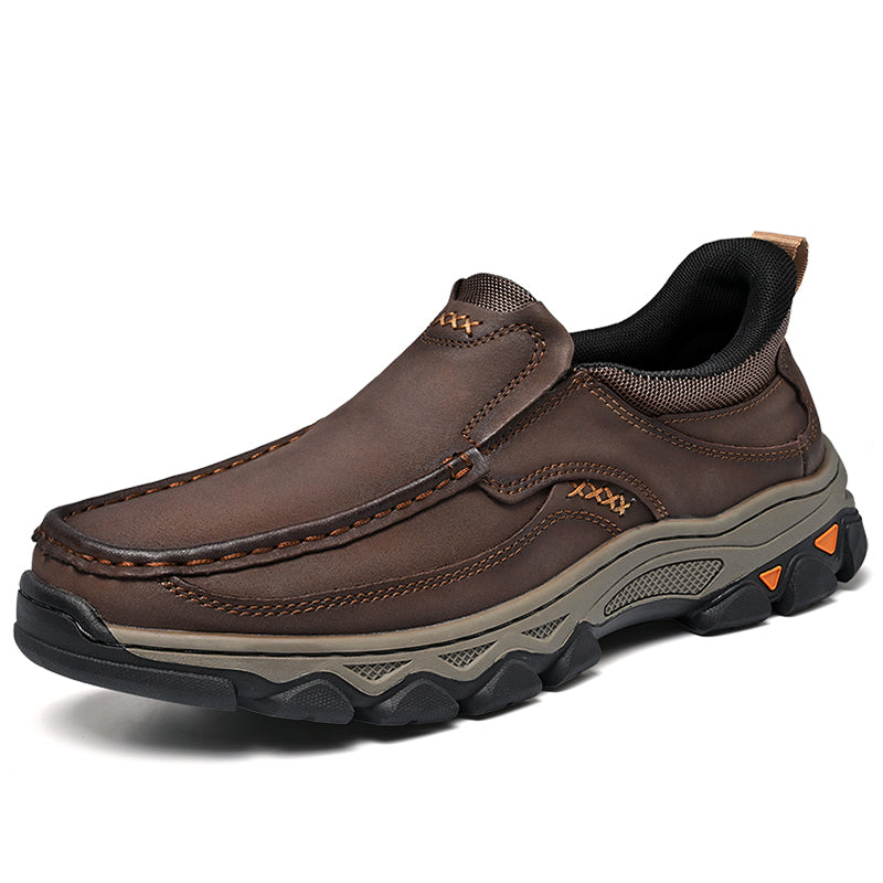 Men's Easy-On Genuine Leather Slip-On Walking Shoes