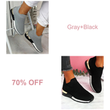 Women's Sneakers Elastic Slip on Flat Walking Shoes