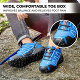 Unisex Colorblock Lace-Up Walking Shoes with Cushioned Sole