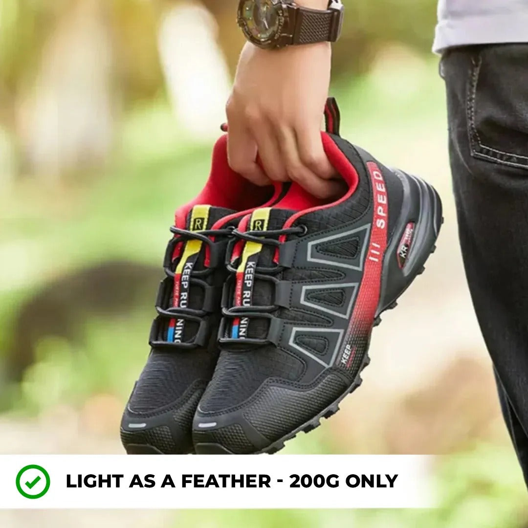 Unisex Colorblock Lace-Up Walking Shoes with Cushioned Sole