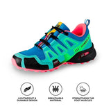 Unisex Colorblock Lace-Up Walking Shoes with Cushioned Sole