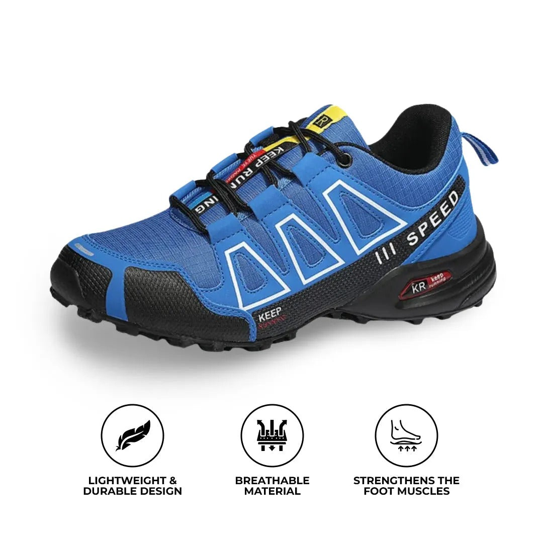 Unisex Colorblock Lace-Up Walking Shoes with Cushioned Sole