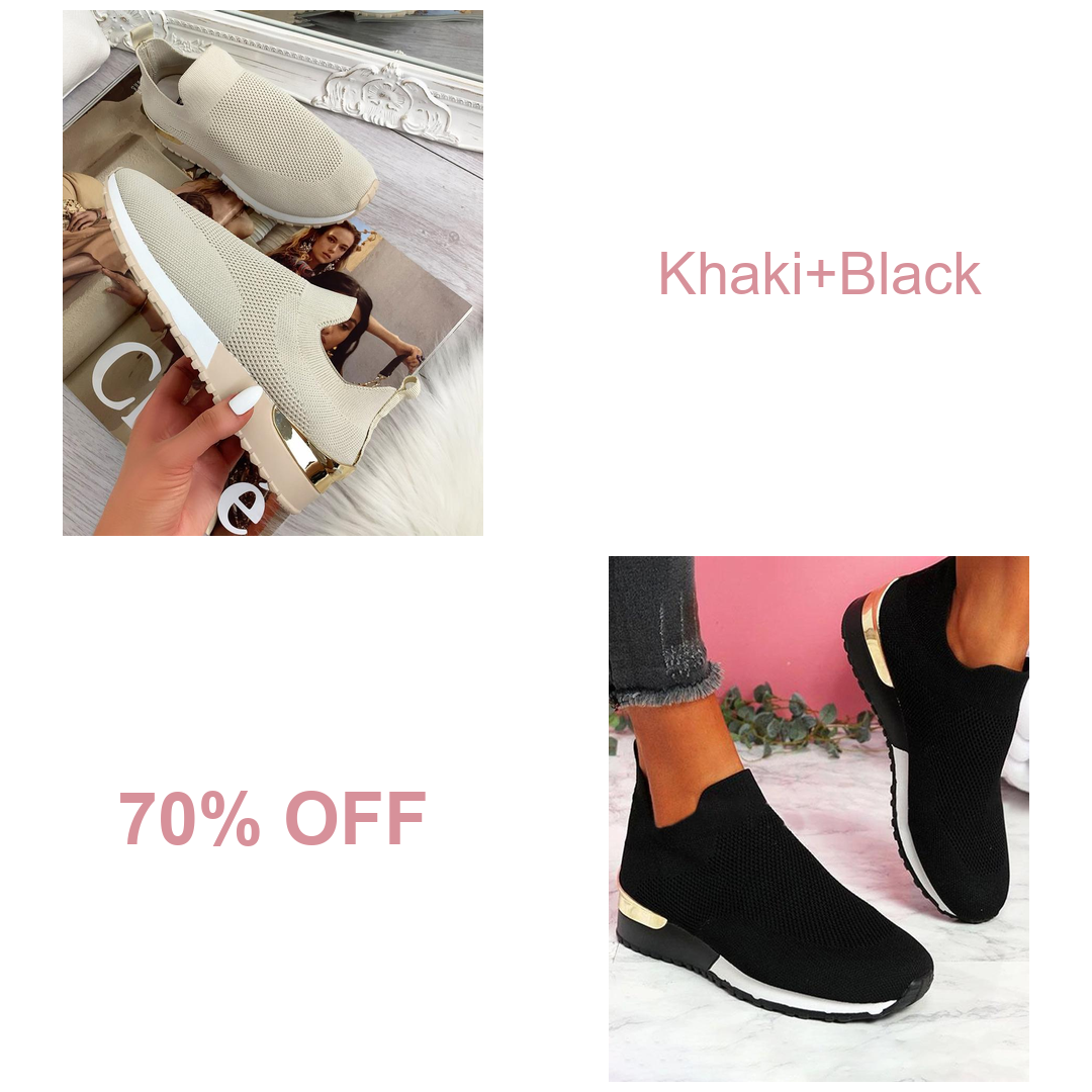 Women's Sneakers Elastic Slip on Flat Walking Shoes