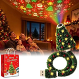 🎄Flexible USB Christmas Tree Projection Lamp - Festive Atmosphere Night Light (Includes 6 Slides)