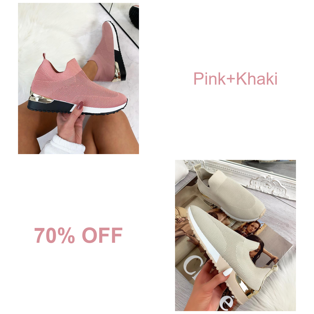 Women's Sneakers Elastic Slip on Flat Walking Shoes