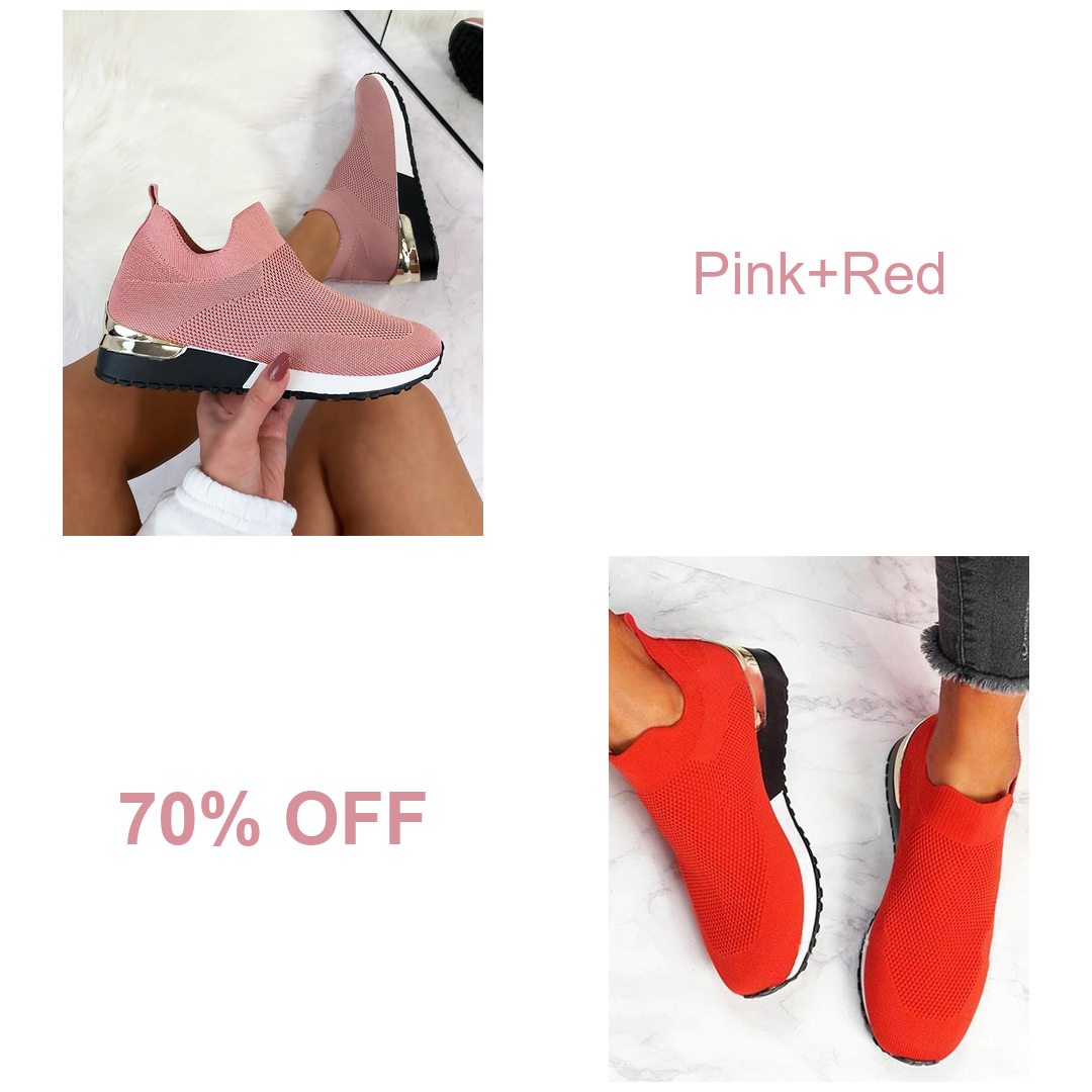 Women's Sneakers Elastic Slip on Flat Walking Shoes