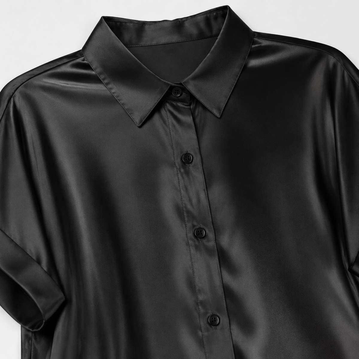 Satin blouse detail-collar