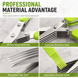 🌿 5-Blade Stainless Steel Herb Scissors - Quick Kitchen Prep
