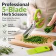 🌿 5-Blade Stainless Steel Herb Scissors - Quick Kitchen Prep