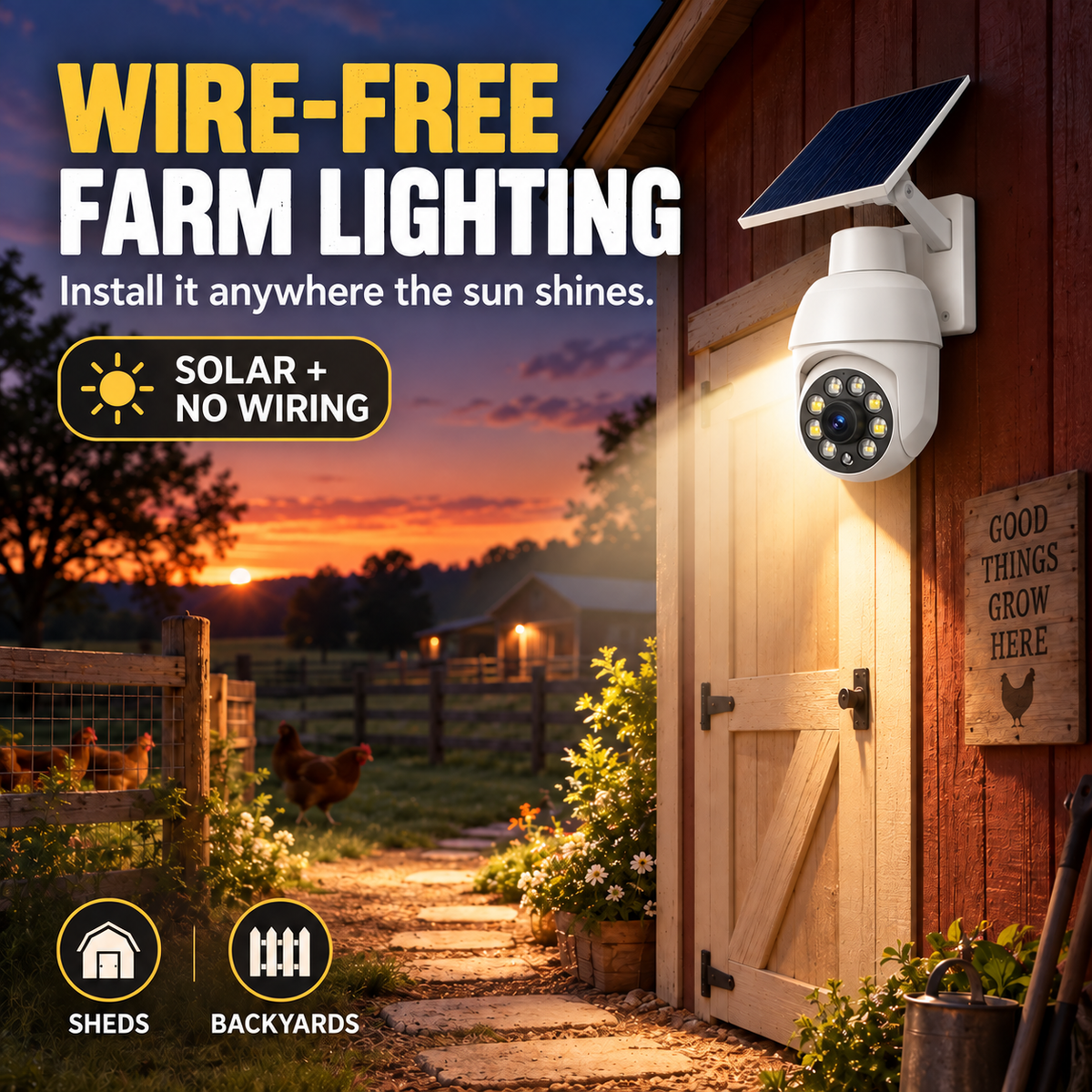 Solar-Powered Simulated Camera Light