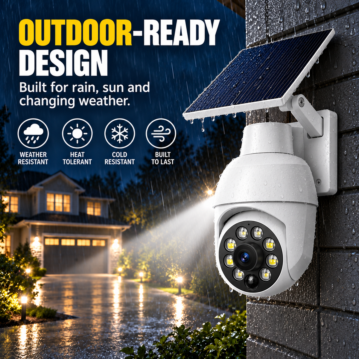 Solar-Powered Simulated Camera Light